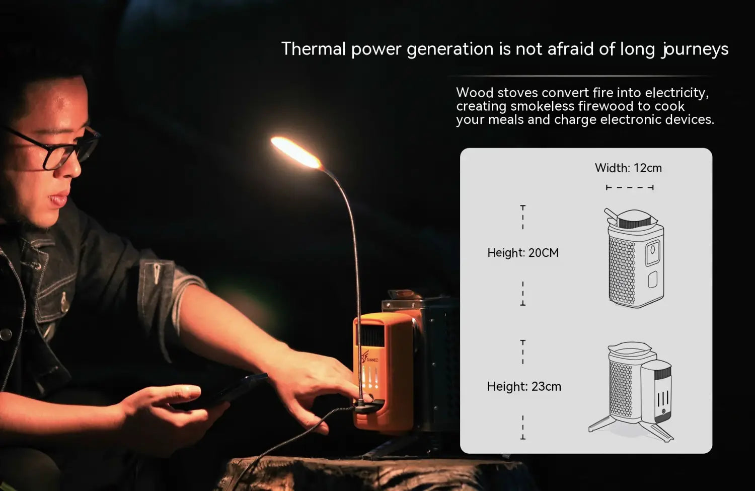 Bird Detection Thermal Power Generation Folding Camping Stove