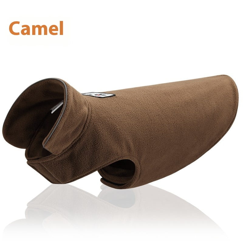 Camel-colored Thickened Warm Pet Polar Fleece Vest for stylish winter dog clothes