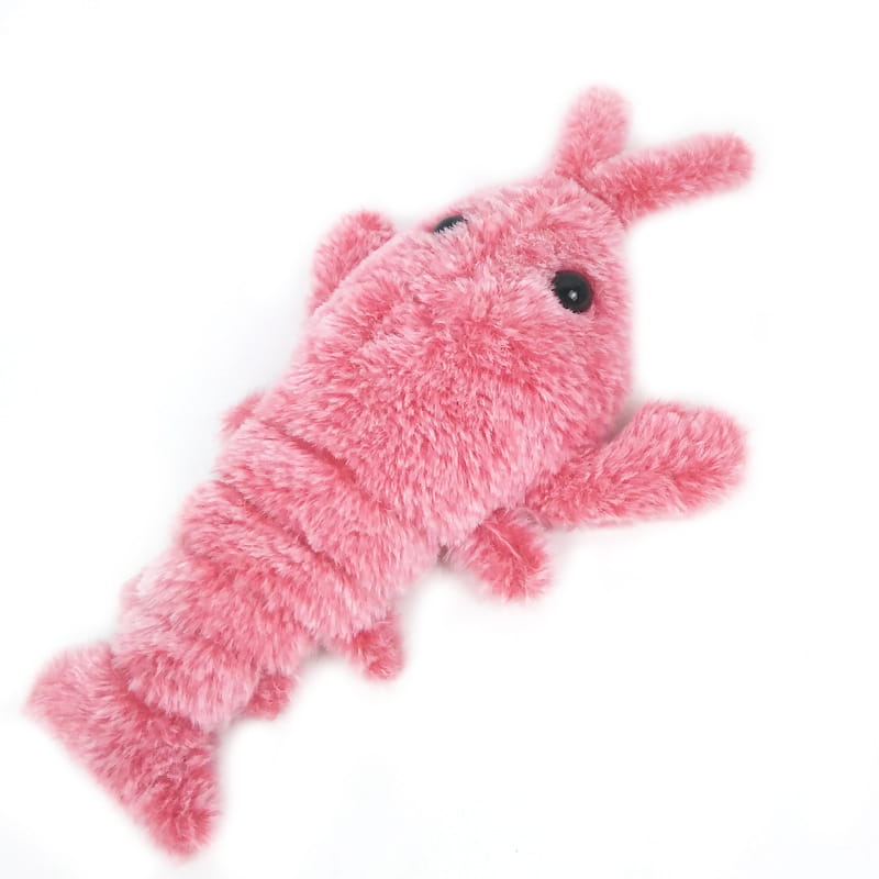 Pink plush shrimp toy from Electric Jumping Shrimp USB Charging Simulation Lobster.