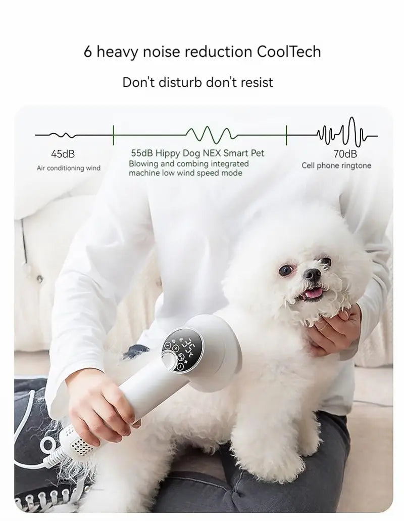 Smart Pet Hair Dryer for Cat Grooming and Golden Retriever Care