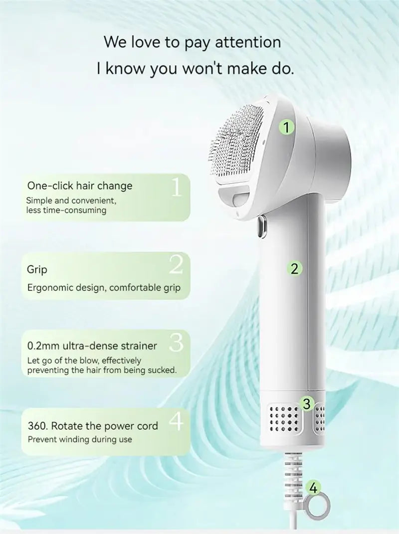 White hair removal device for Smart Pet Hair Dryer for Cat Grooming and Golden Retriever Care.