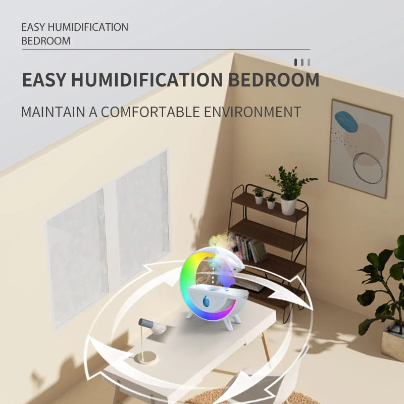 RGB Night Light Water Droplet Sprayer Anti-Gravity Air Humidifier