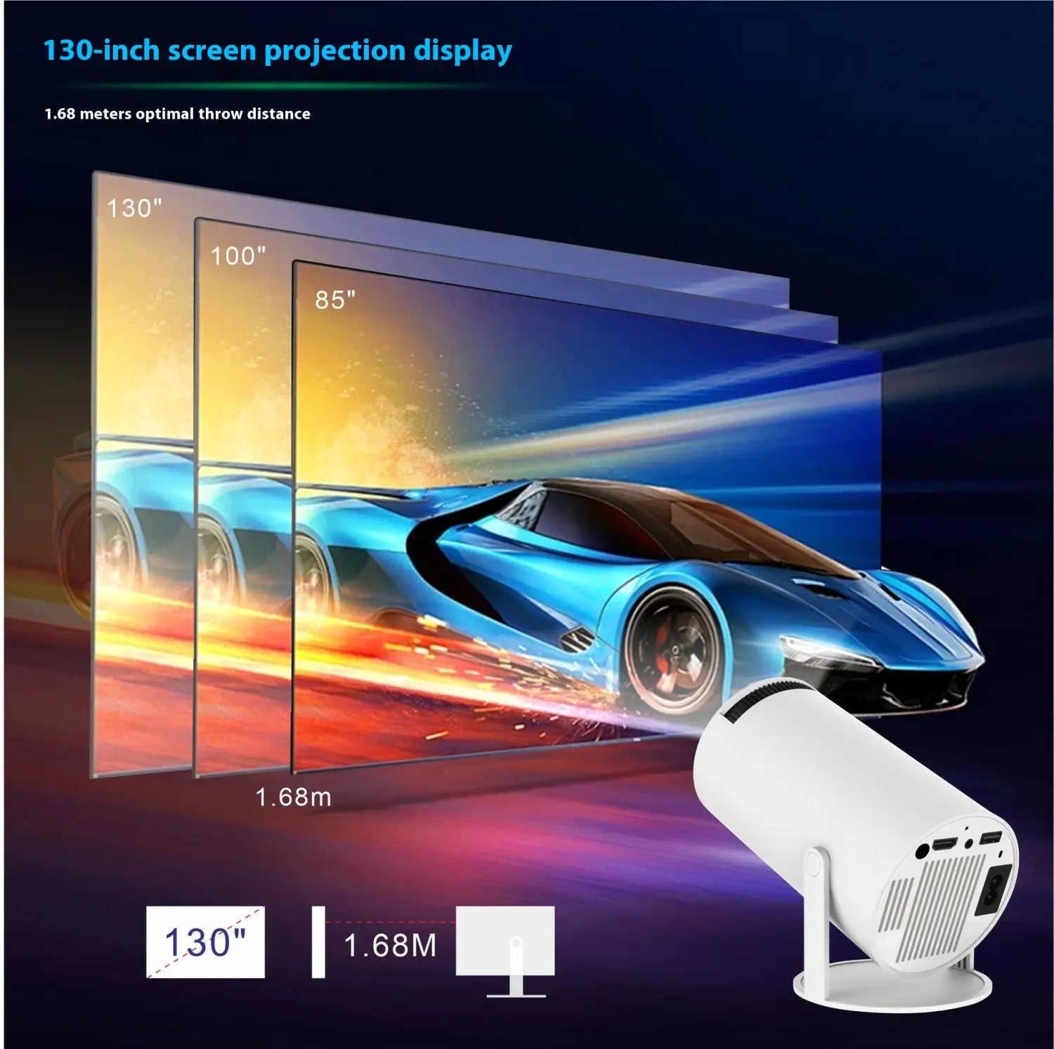 HY300 Pro Projector for Home Theater Entertainment Portable Solutions