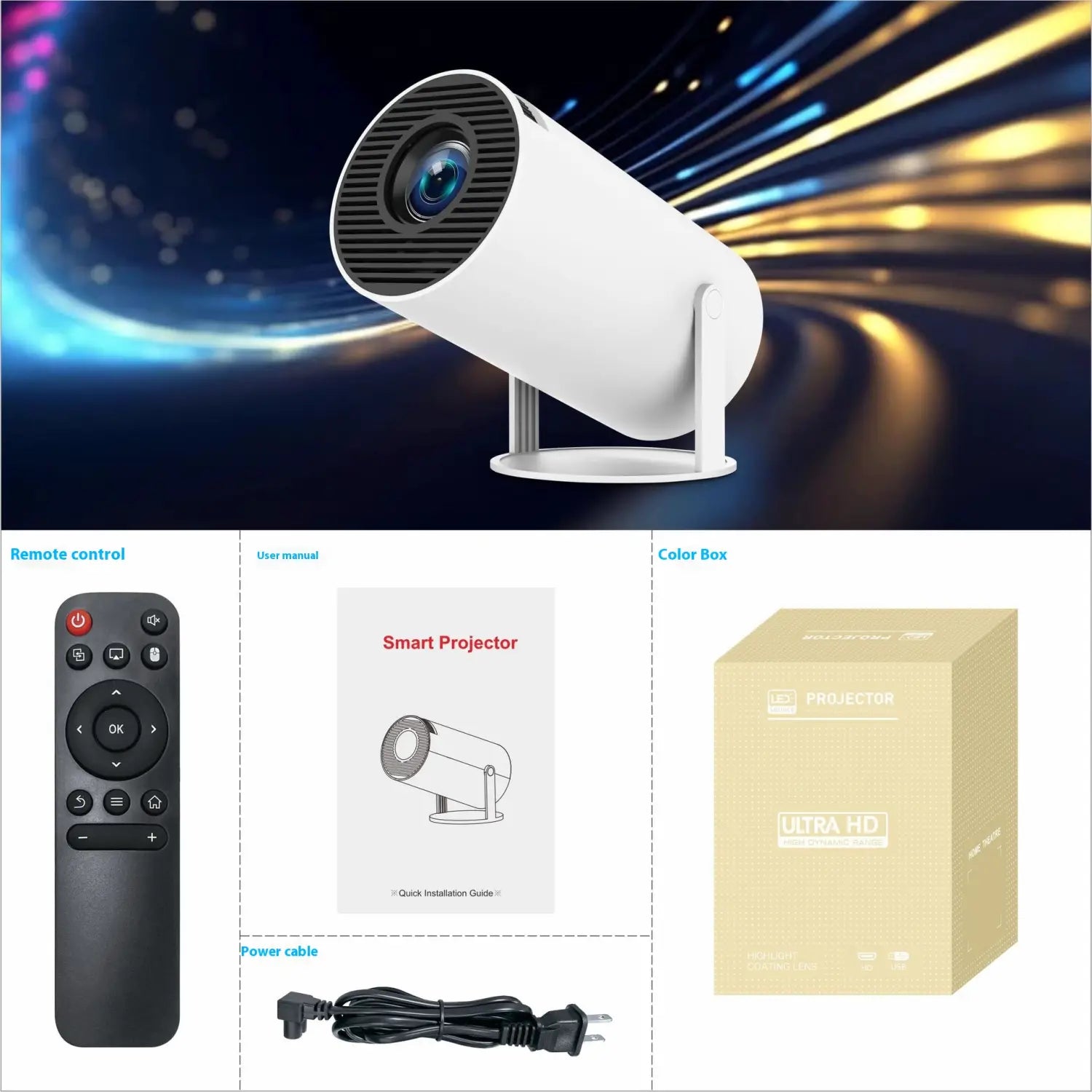 HY300 Pro Projector for Home Theater Entertainment Portable Solutions