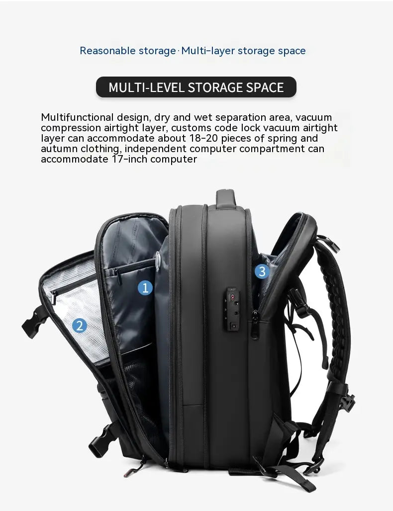 Travel Backpack Men’s Business Multifunction Computer Bag Large Capacity