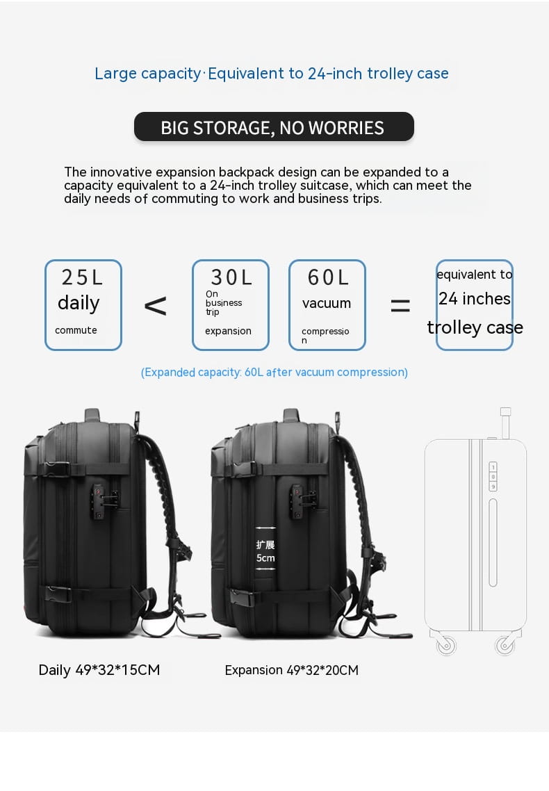 Travel Backpack Men’s Business Multifunction Computer Bag Large Capacity