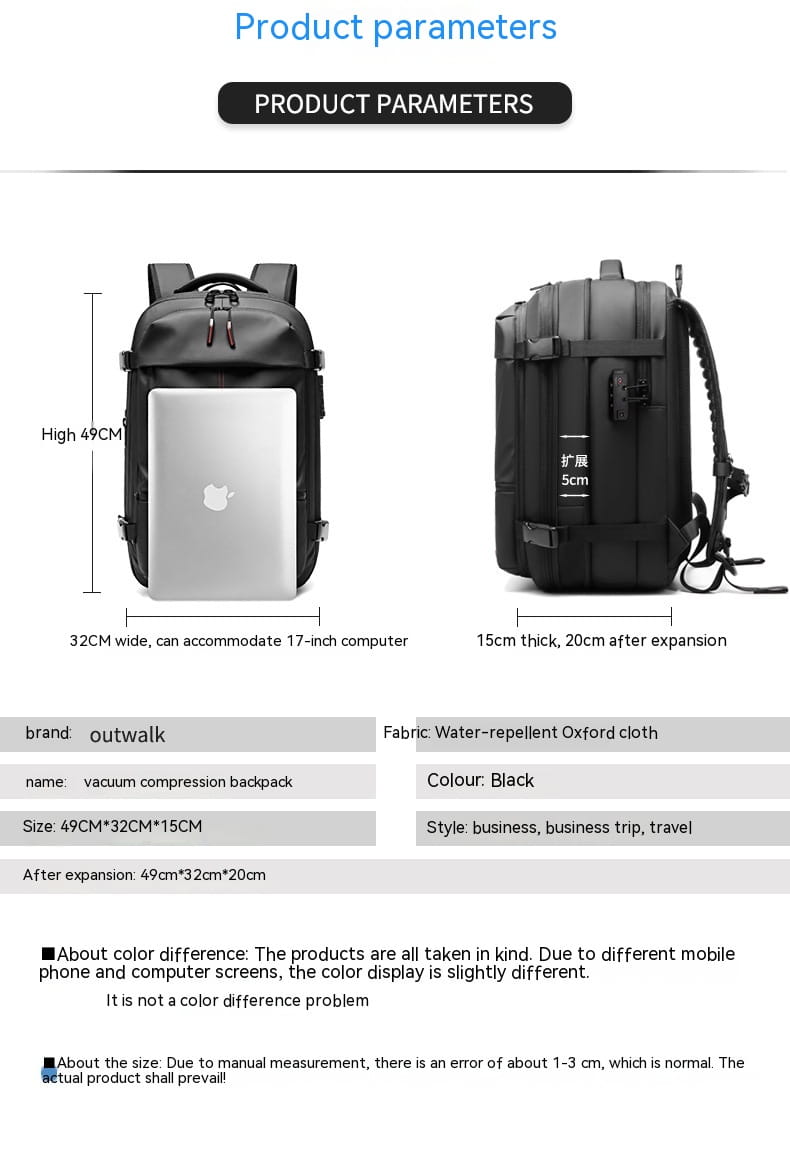 Travel Backpack Men’s Business Multifunction Computer Bag Large Capacity