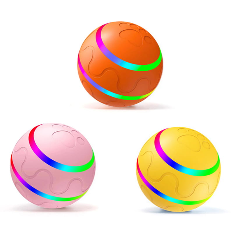 Three colorful, patterned light-up balls for the Intelligent USB Cat Wicked Ball Toy.