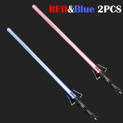 Toy Laser Sword Red And Blue Double Sword Retractable 2 In 1 Cosplay Glowing Weapon