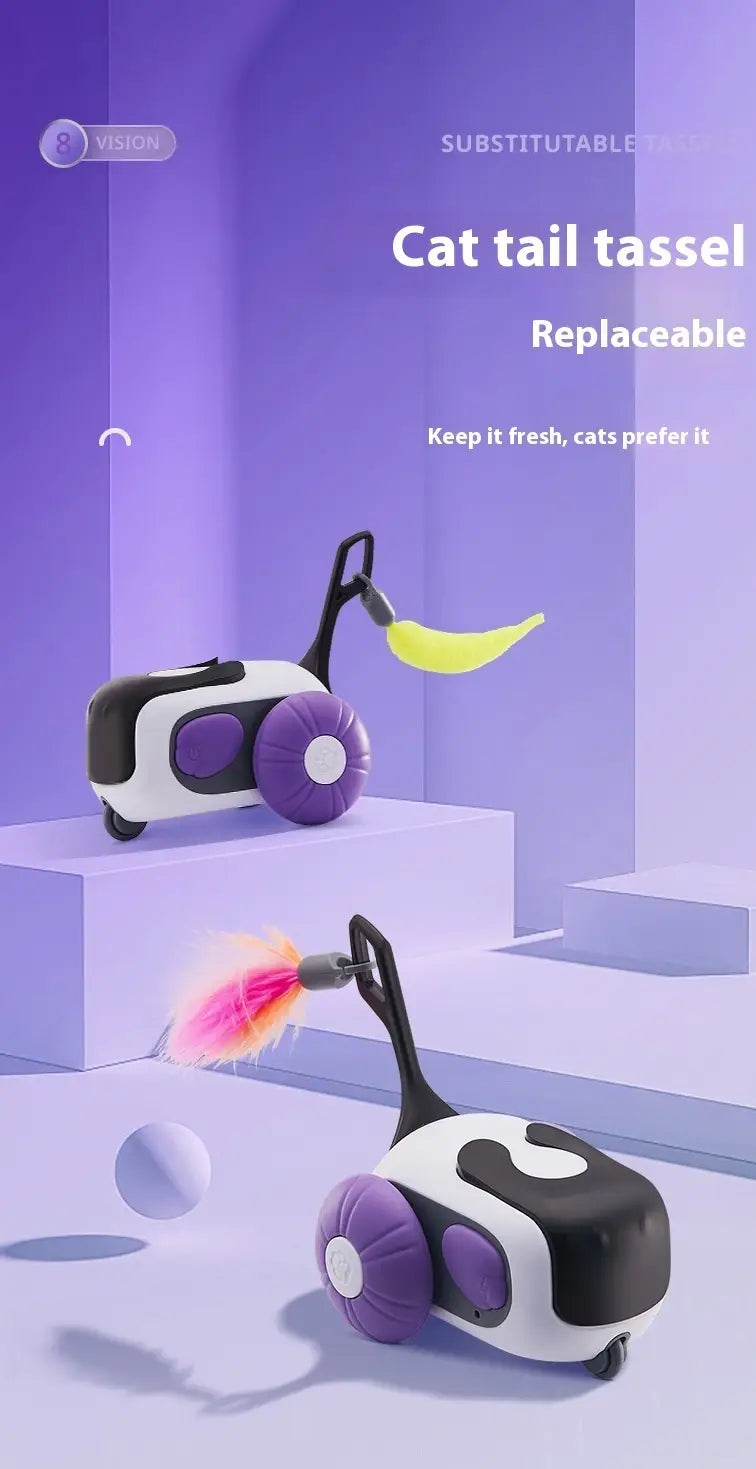 Smart Funny Cat Remote Control Car with Cat Tail Tassel Toy for Playful Cats