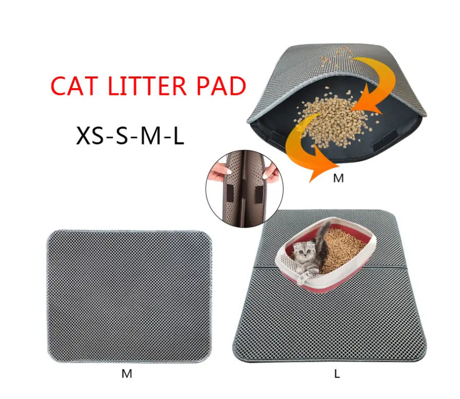 Double Layer Litter Cat Bed Pads and Mat for Easy Cleanup