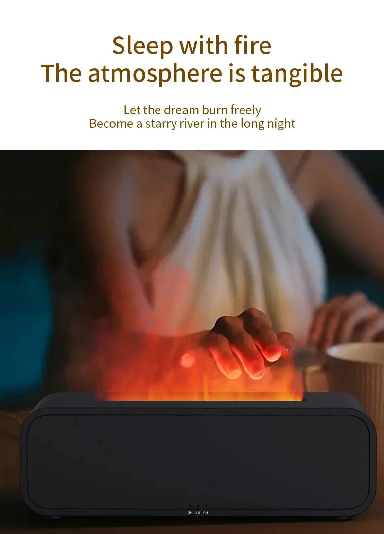 Black flame effect diffuser from Flame Dynamic Aroma Diffuser with Remote Control.