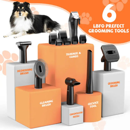 6-in-1 Dog Beauty Set for Complete Grooming Needs and Hair Removal with Grooming Vacuum