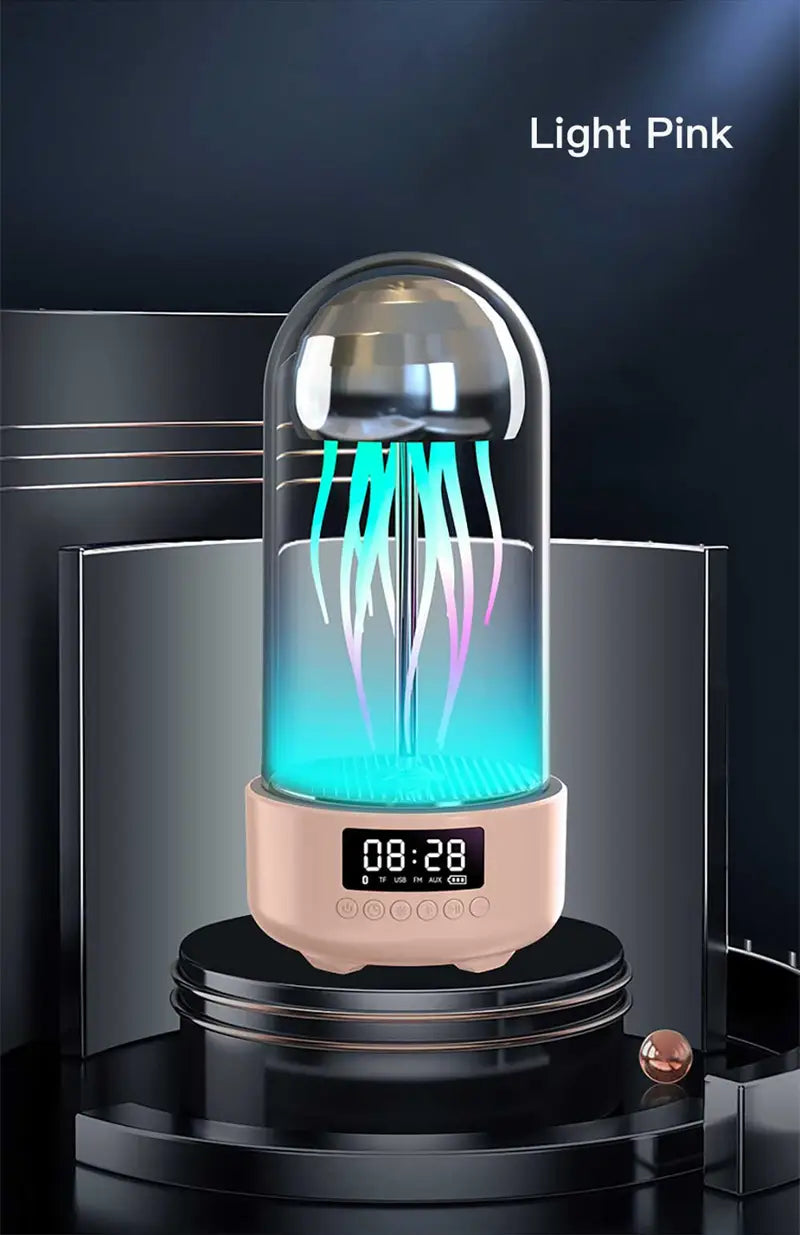 Colorful Jellyfish Lamp With Clock and Luminous Portable Stereo