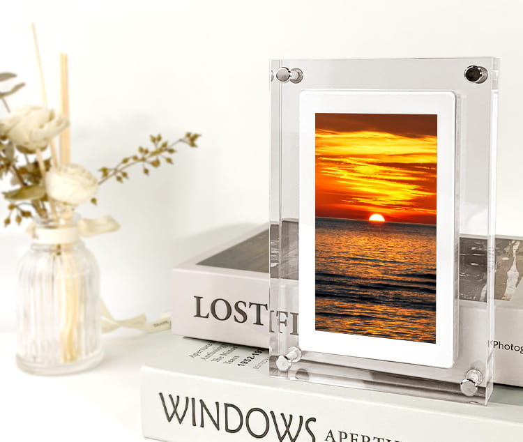 Acrylic Digital Picture Frame with Video Player Vertical Display