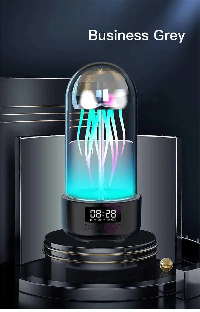 Colorful Jellyfish Lamp With Clock and Luminous Portable Stereo