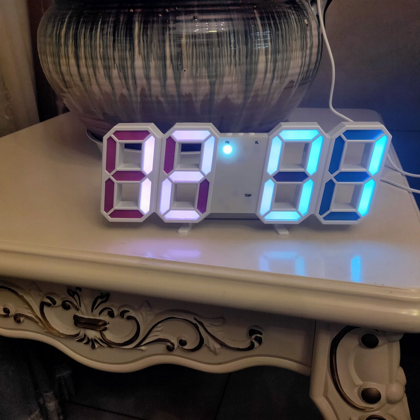 Digital Wall Mounted Clock LED Electronic Gift Alarm Clock Large Clock Temperature Clock