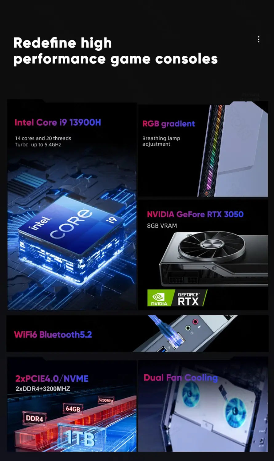 13th Gen Intel i9 Mini Gaming PC with RTX 4060 and DDR5 Memory