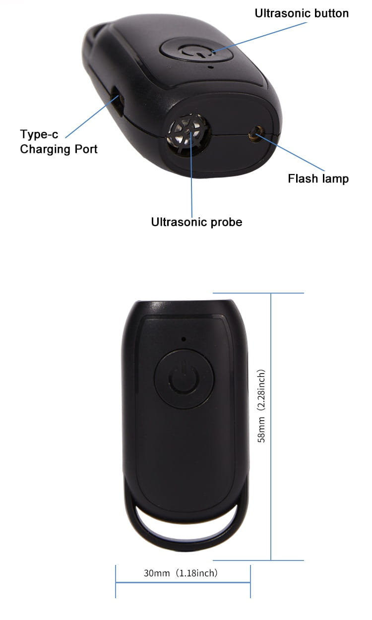 Black Mini Ultrasonic Dog Dispeller Tag Artifact for effective dog training techniques