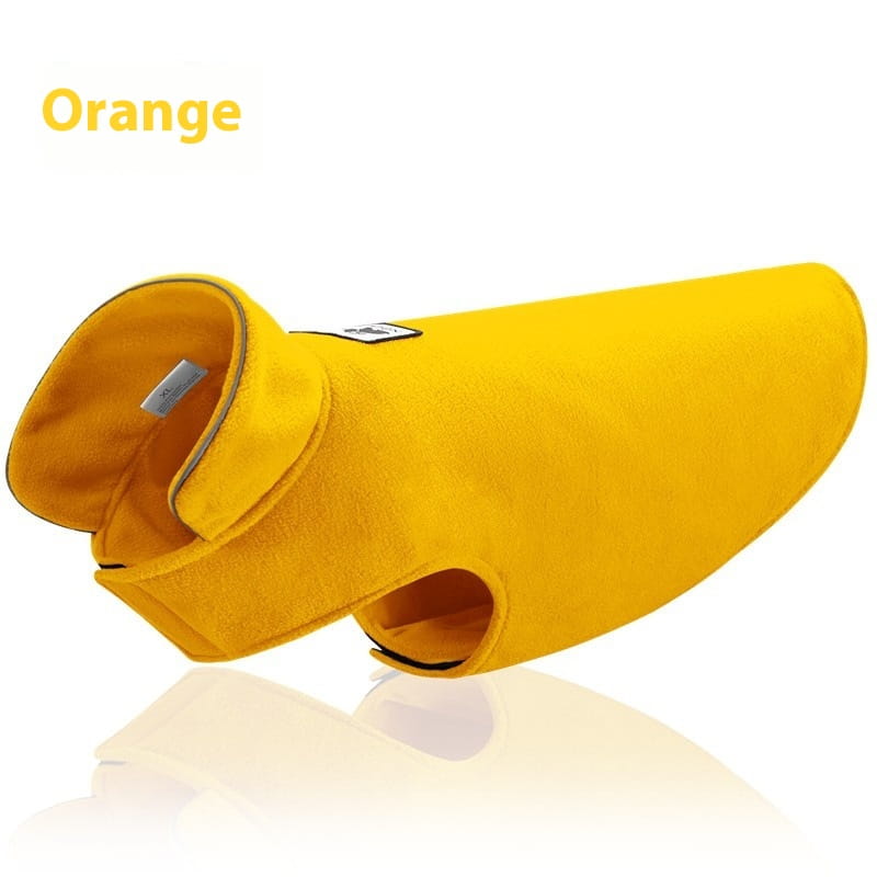 Orange Thickened Warm Pet Polar Fleece Vest for Winter Dog Clothes.