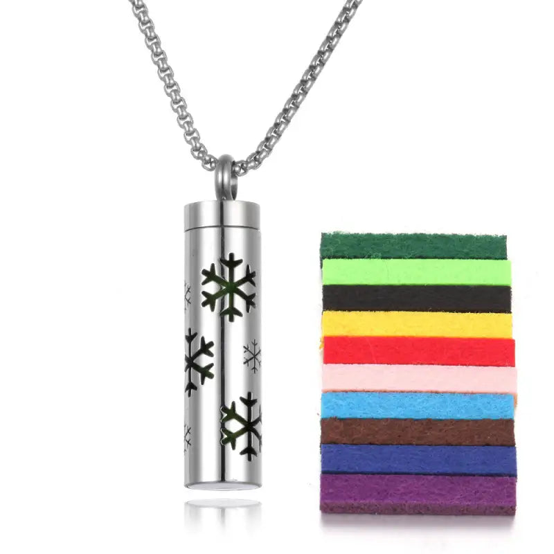 Aromatherapy Pendant Perfume Bottle in Essential Oil Titanium Steel - N0463 plus 10cotton pads - Valentine Day