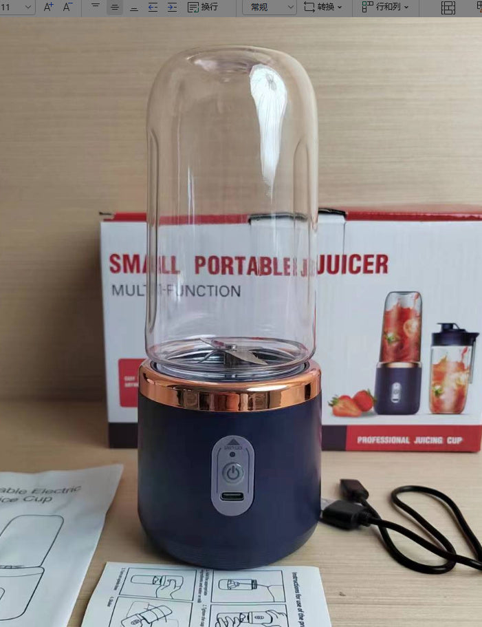 Portable Blender Mini Juicer Cup Extractor Smoothie USB Charging Fruit Squeezer Blender 6blade