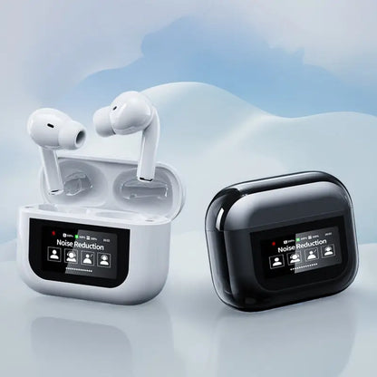 Wireless earbuds with charging cases for Bluetooth Headset Touch Screen with Intelligent Noise Reduction