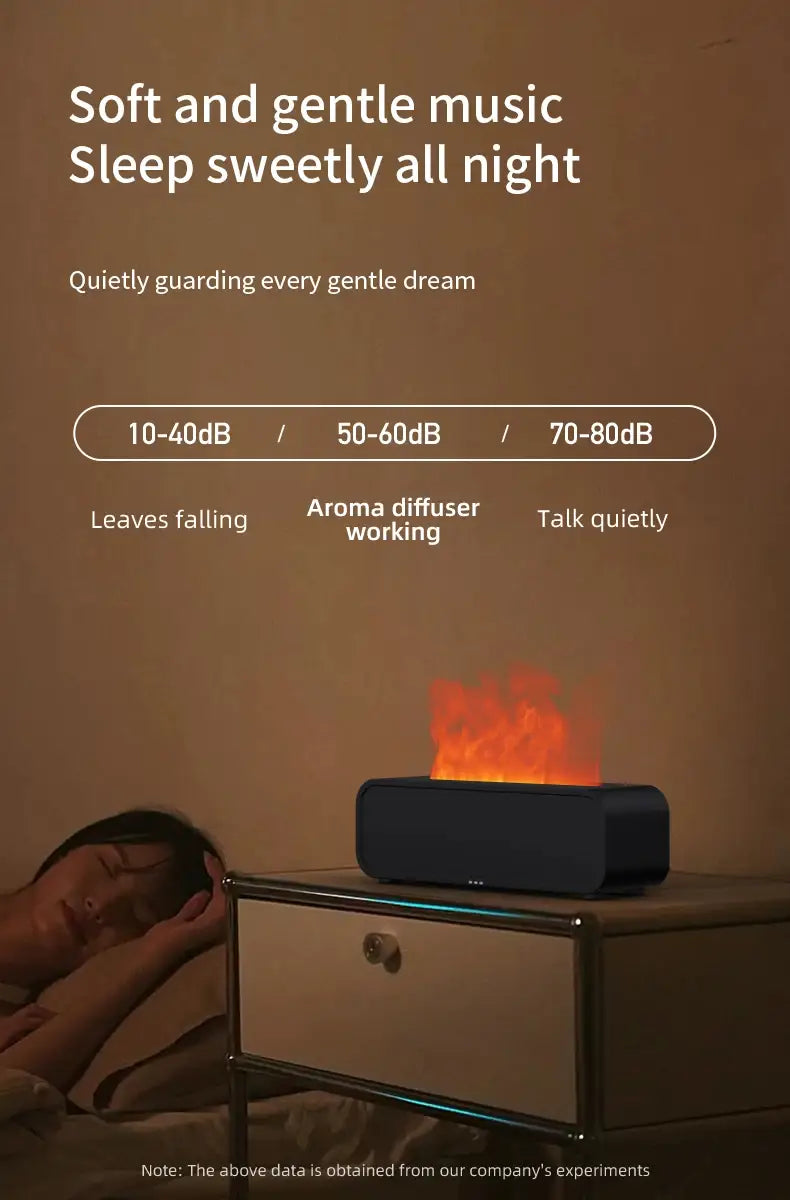 Flame Dynamic Aroma Diffuser with Remote Control showcasing a soothing flame effect.