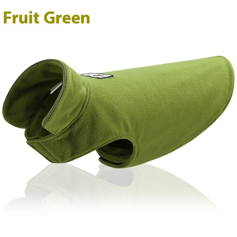 Green fleece dog coat from Thickened Warm Pet Polar Fleece Vest for winter dog clothes