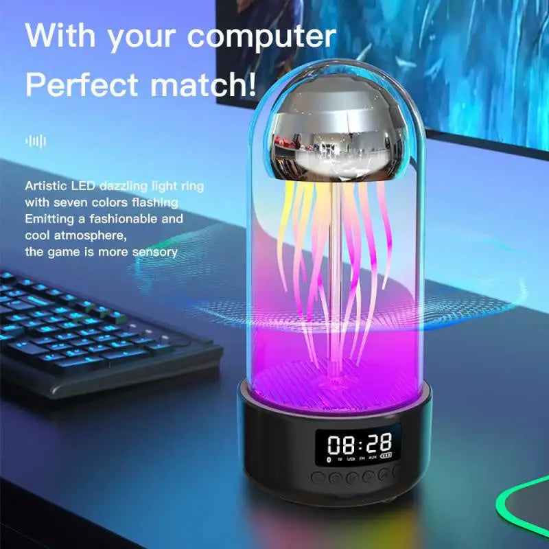 Colorful Jellyfish Lamp With Clock and Luminous Portable Stereo - Jellyfish