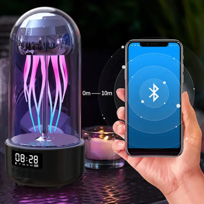 Colorful Jellyfish Lamp With Clock and Luminous Portable Stereo - Jellyfish