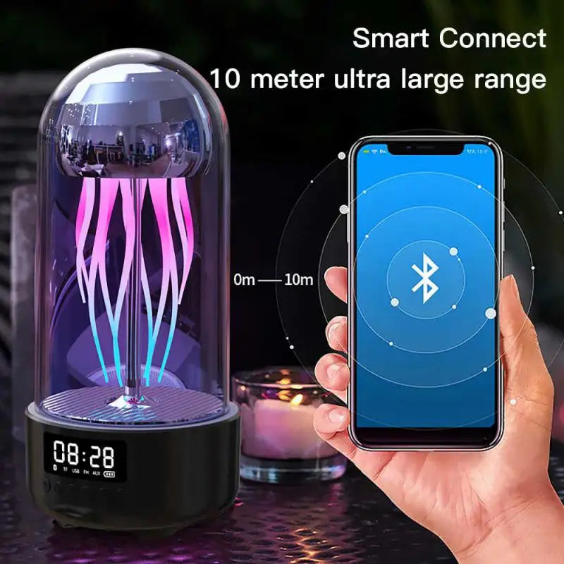 Colorful Jellyfish Lamp With Clock and Luminous Portable Stereo - Jellyfish