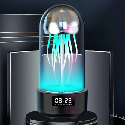 Colorful Jellyfish Lamp With Clock and Luminous Portable Stereo - Gray - Jellyfish