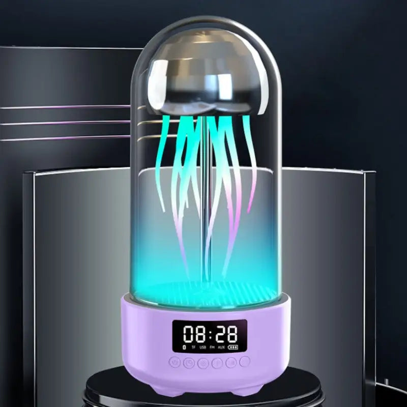 Colorful Jellyfish Lamp With Clock and Luminous Portable Stereo - Purple - Jellyfish