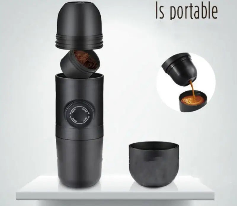 Condensed Portable Mini Coffee Machine in Black - Black - coffee machine