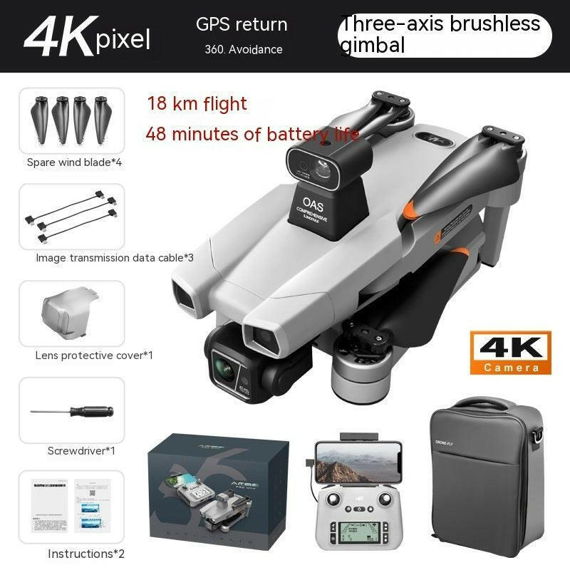 5G Digital Image Transmission Dual Lens GPS Positioning Airplane - 4K Gray Style 2 / One Battery - 369