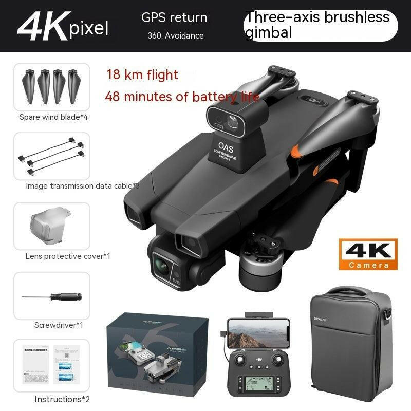 5G Digital Image Transmission Dual Lens GPS Positioning Airplane - 4K Black Style 2 / One Battery - 369