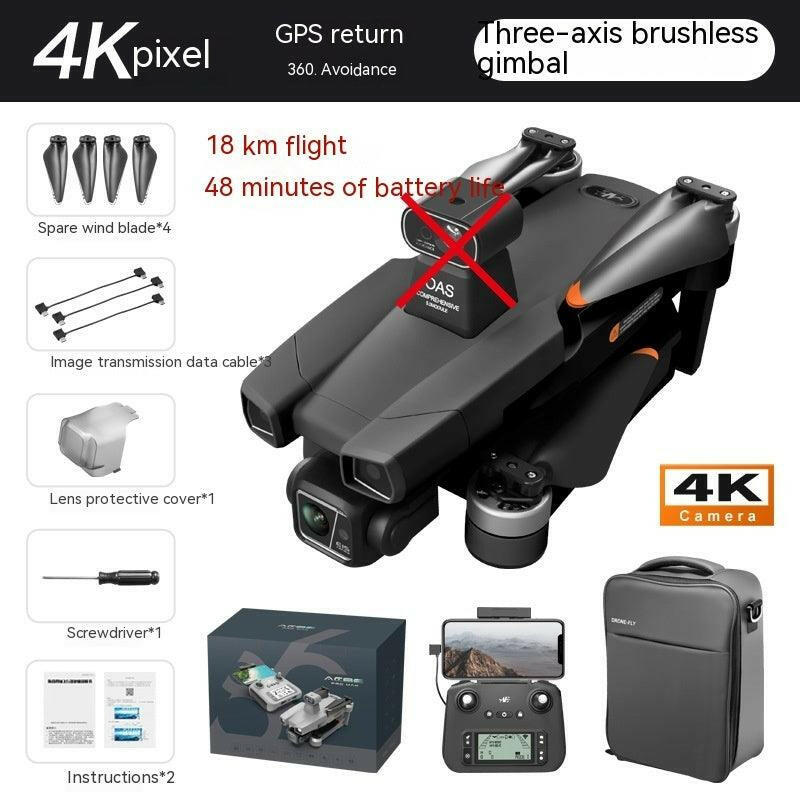 5G Digital Image Transmission Dual Lens GPS Positioning Airplane - 4K Black Style 1 / One Battery - 369