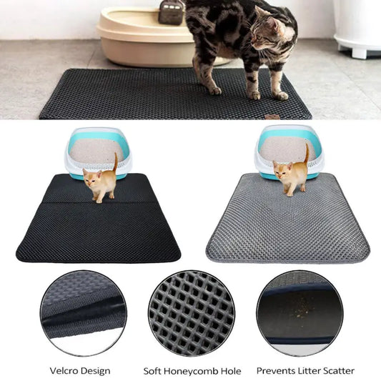 Double Layer Litter Cat Bed Pads and Mat for Easy Cleanup - 369