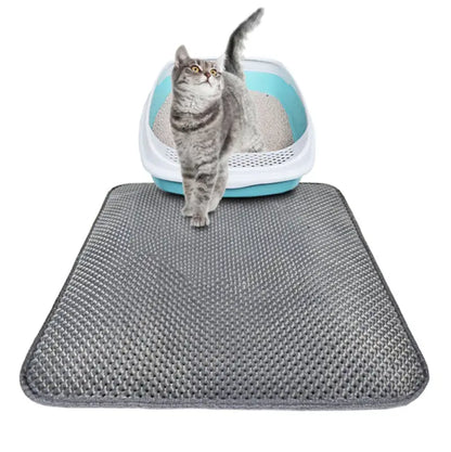 Double Layer Litter Cat Bed Pads and Mat for Easy Cleanup - 46x60cm / Foldable gray - 369