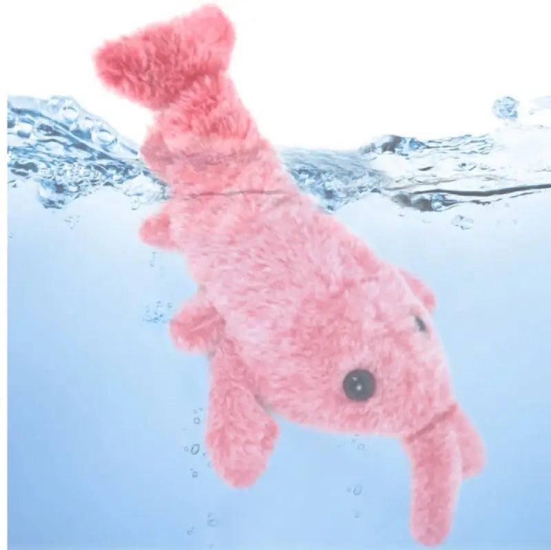 Pink plush dolphin toy featured in Electric Jumping Shrimp USB Charging Simulation Lobster