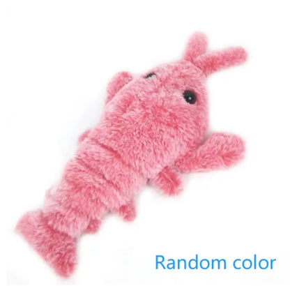 Pink plush shrimp toy from Electric Jumping Shrimp USB Charging Simulation Lobster collection