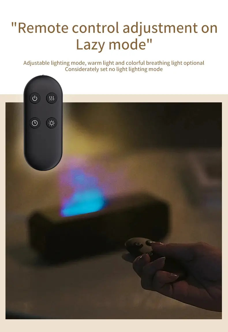 Flame Dynamic Aroma Diffuser with Remote Control showcasing flame effect for ambiance