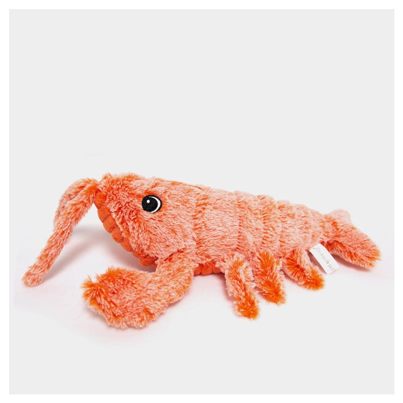 Orange plush lobster toy from Electric Jumping Shrimp USB Charging Simulation Lobster.