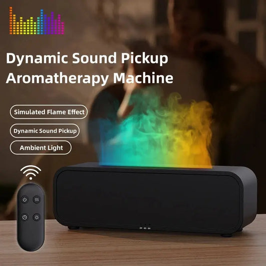 Black Flame Dynamic Aroma Diffuser with Remote Control and simulated flame effect