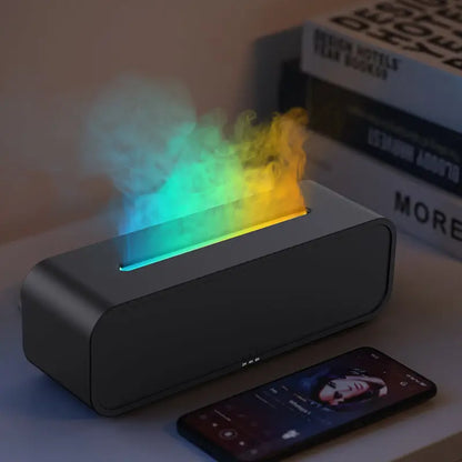 Black Flame Dynamic Aroma Diffuser with Remote Control and simulated flame effect