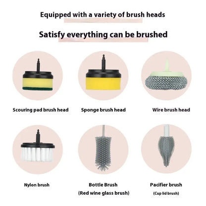 Household Multifunctional Electric Cleaning Brush with Accessories - Electric Cleaning Brush