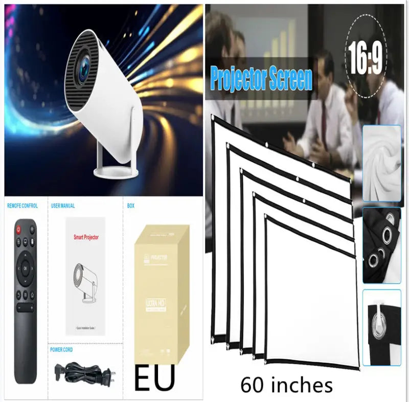 HY300 Pro Projector for Home Theater Entertainment Portable Solutions - Set1 / EU - 369