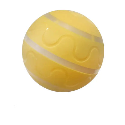 Yellow striped textured Intelligent USB Cat Wicked Ball Toy for fun playtime