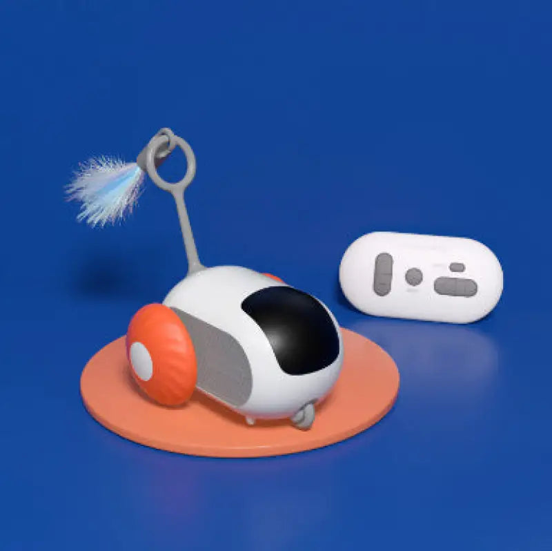 Remote-controlled cat toy with feather, Interactive Cat Car Toy USB Charging